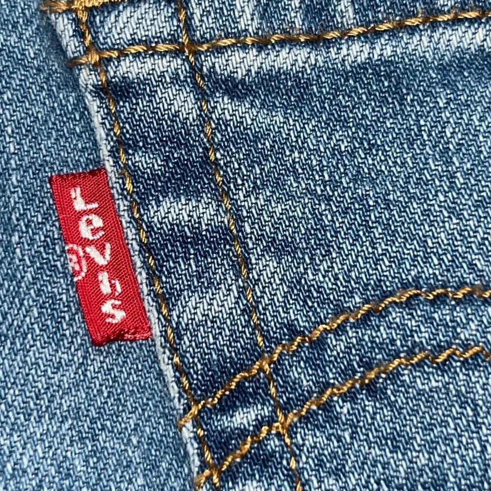 LEVI'S RIBCAGE BELL BLUE JEANS - BIG BELL BOTTOM FLARE EXTREME HIGH WAIST  28X30 - Picture 5 of 14